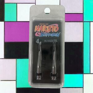 Naruto Shippuden Shonen Jump NEW 4g 316L Surgical Steel Spike Plugs Gauge